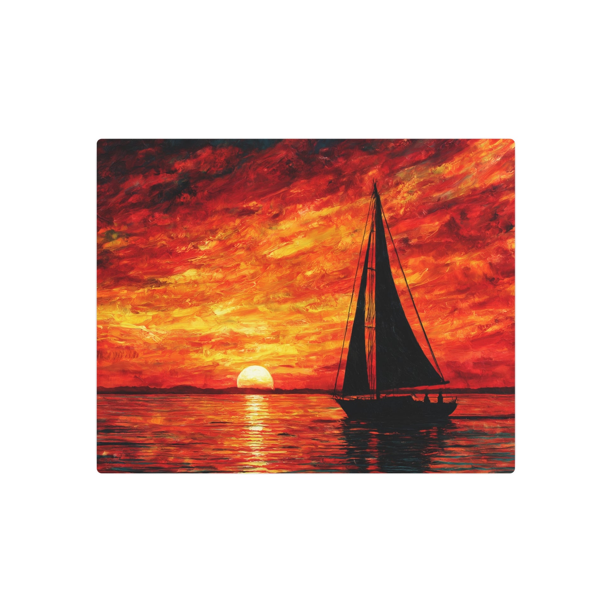 Stunning David Hockney Style Nautical Metal Wall Art | Marine - Metal Wall Art Print