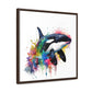 Dive into Serene Beauty - Watercolor Orca Wall Art | Canvas Wrap Reprint Square Frame