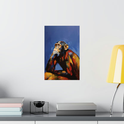 Abstract Thinker Monkey Poster