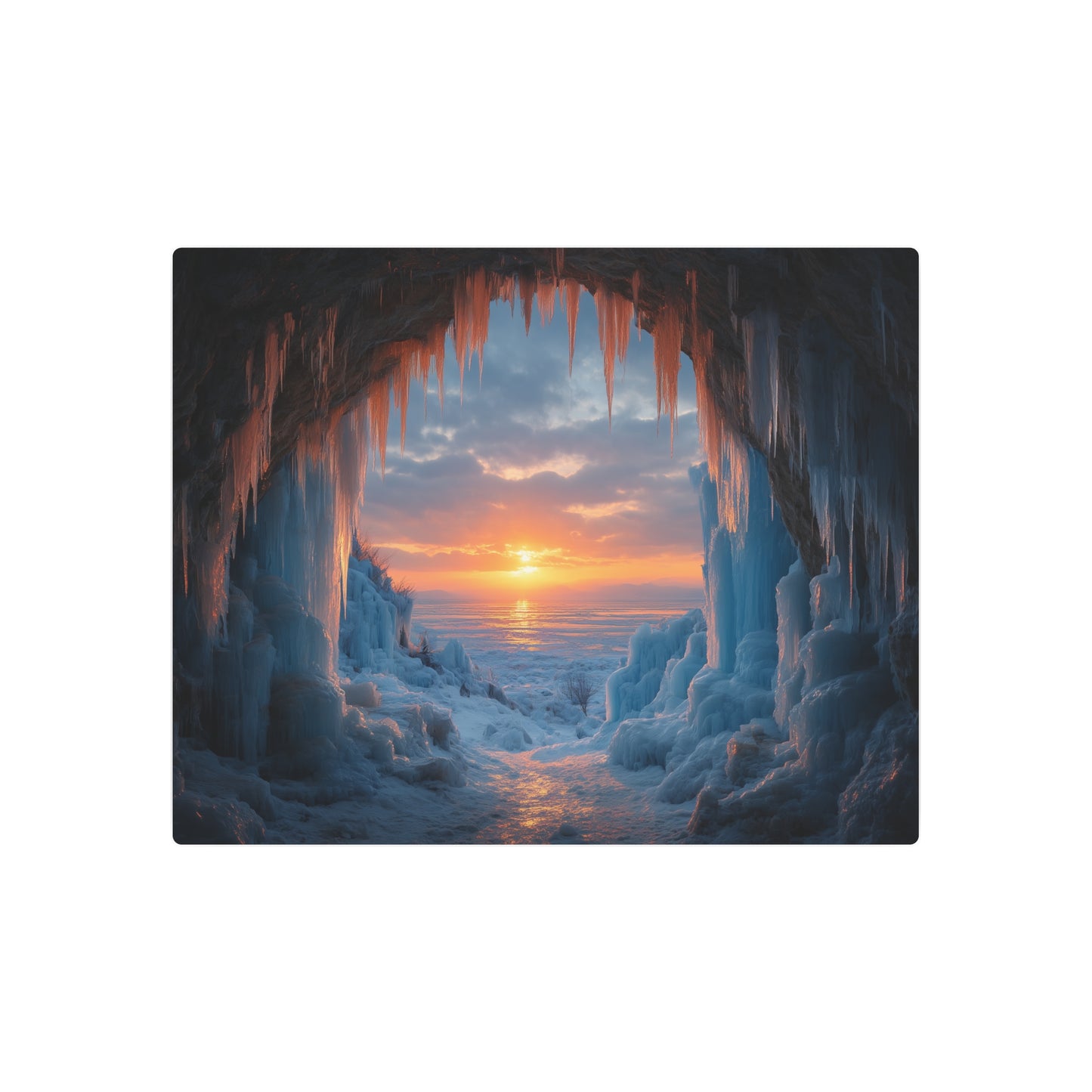 Captivating Fantasy Ice Caves Metal Wall Art Print - Metal Wall Art Print