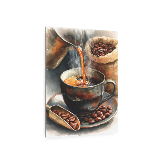 Albrecht Durer Inspired Metal Wall Art Sign - Watercolor Coffee Painting Décor