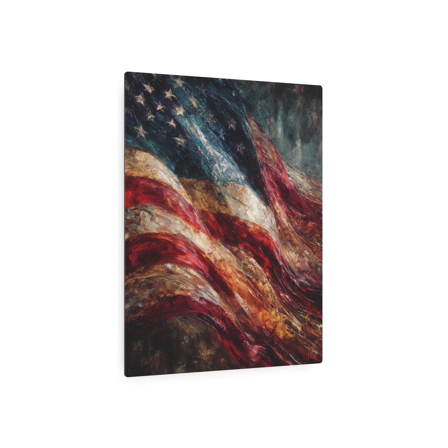 Jasper Johns Style Metal Wall Art Encaustic Print