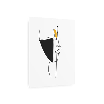 Abstract Line Art Metal Sign - Enhance Your Walls with Bold Colors - Metal Wall Art Print