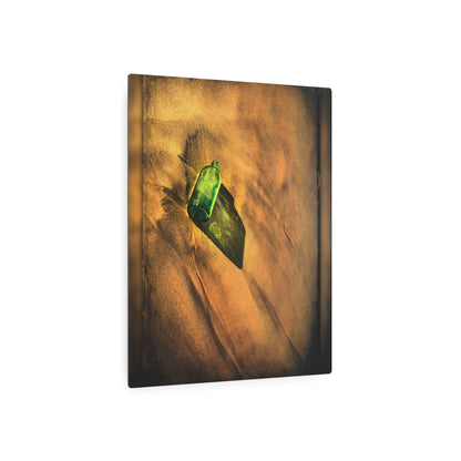Vintage Green Bottle Aerial View - Chic Metal Wall Art Sign