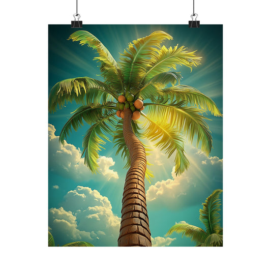 Vibrant Palm Tree Posters – Sunshine and Color, in 3 Stunning Sizes