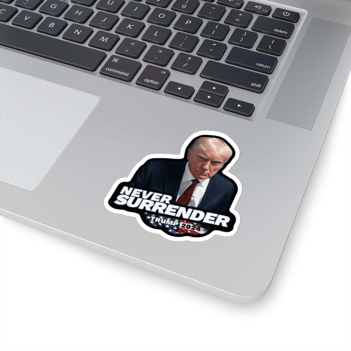 Trump Sticker Decal - Never Surrender Trump Mugshot - Kiss-Cut Decal