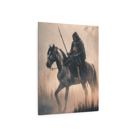 Epic Gothic Skeleton Rider Metal Wall Art Sign - A Stunning Fantasy Art Piece - Metal Wall Art Print