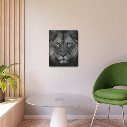 Stunning Hyper-Realistic Yellow-Eyed Cat Metal Wall Art in Black & White