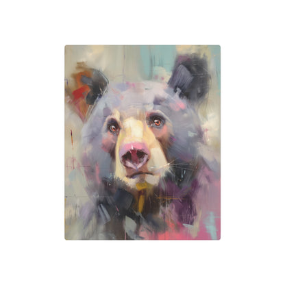 Vibrant Bear Portrait Metal Wall Art | Peter Wileman Inspired Design