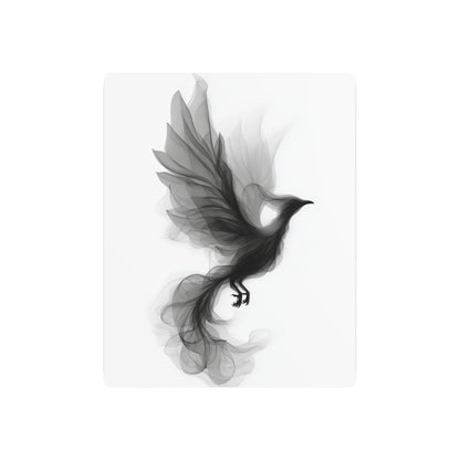 Phoenix Wall Art Metal Sign – Abstract Bird Decor with Organic Leaf Accents