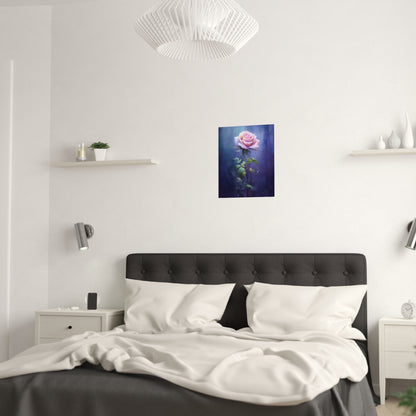 Introducing Our Exquisite Purple Rose Wall Decor – Digital Art Style! - Satin Poster