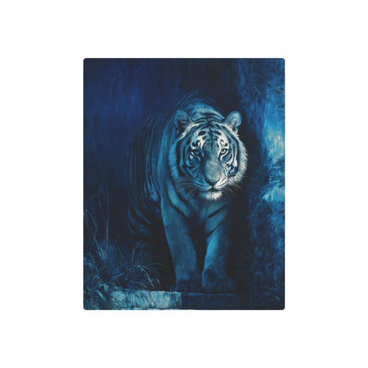 A tiger lurking in the shadows of the Himalayan wilderness Metal Wall Art Print