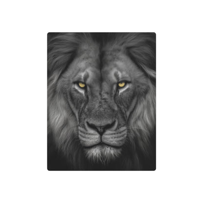 Stunning Hyper-Realistic Yellow-Eyed Cat Metal Wall Art in Black & White - Metal Wall Art Print