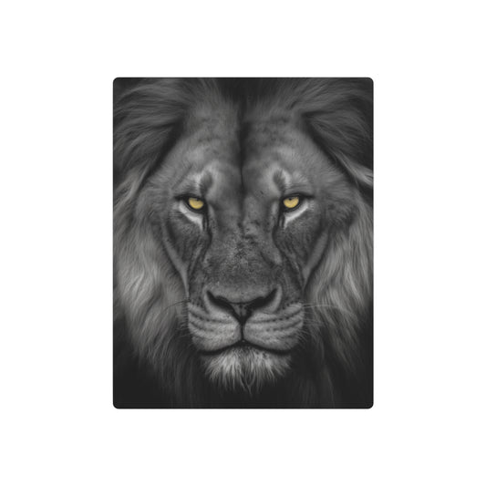 Stunning Hyper-Realistic Yellow-Eyed Cat Metal Wall Art in Black & White - Metal Wall Art Print