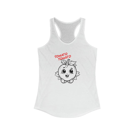 Tomato - Tomato - Whats the difference? Cute Happy Tomato Women's Ideal Racerback Tank