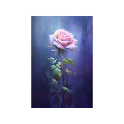 Introducing Our Exquisite Purple Rose Wall Decor – Digital Art Style! - Satin Poster