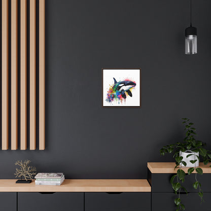 Dive into Serene Beauty - Watercolor Orca Wall Art | Canvas Wrap Reprint Square Frame