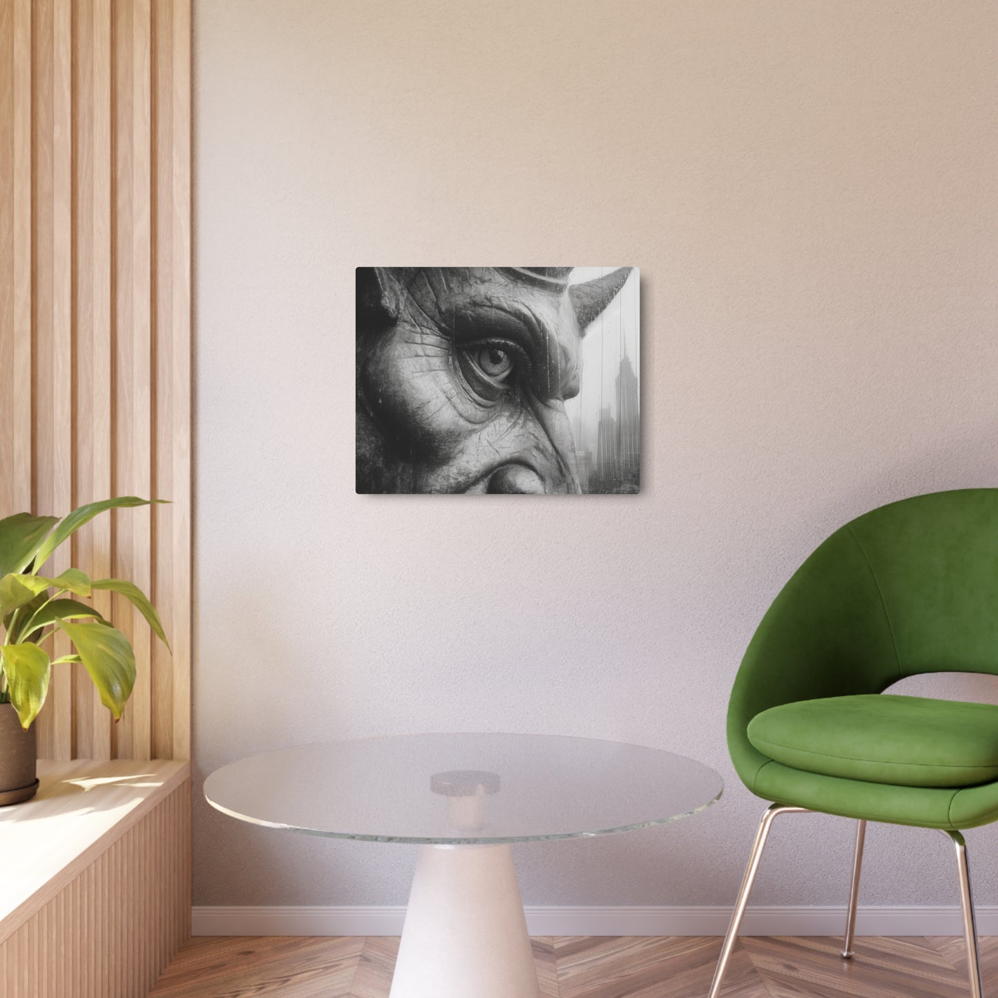 Gothic Gargoyle Metal Wall Art: Picasso-Inspired Eye Print Decor