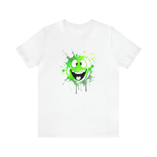 Cute Splat Iconic Green Face Unisex Tee in 4 Colors Unisex Jersey Short Sleeve Tee