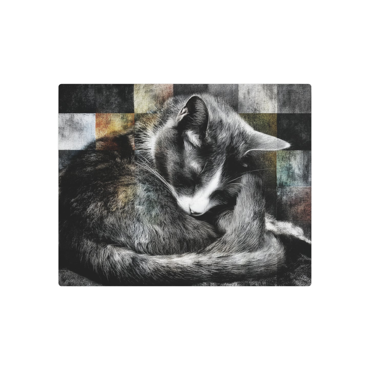 Abstract Metal Wall Art Sign - Pet-Inspired Malevich Style Artwork Display - Metal Wall Art Print