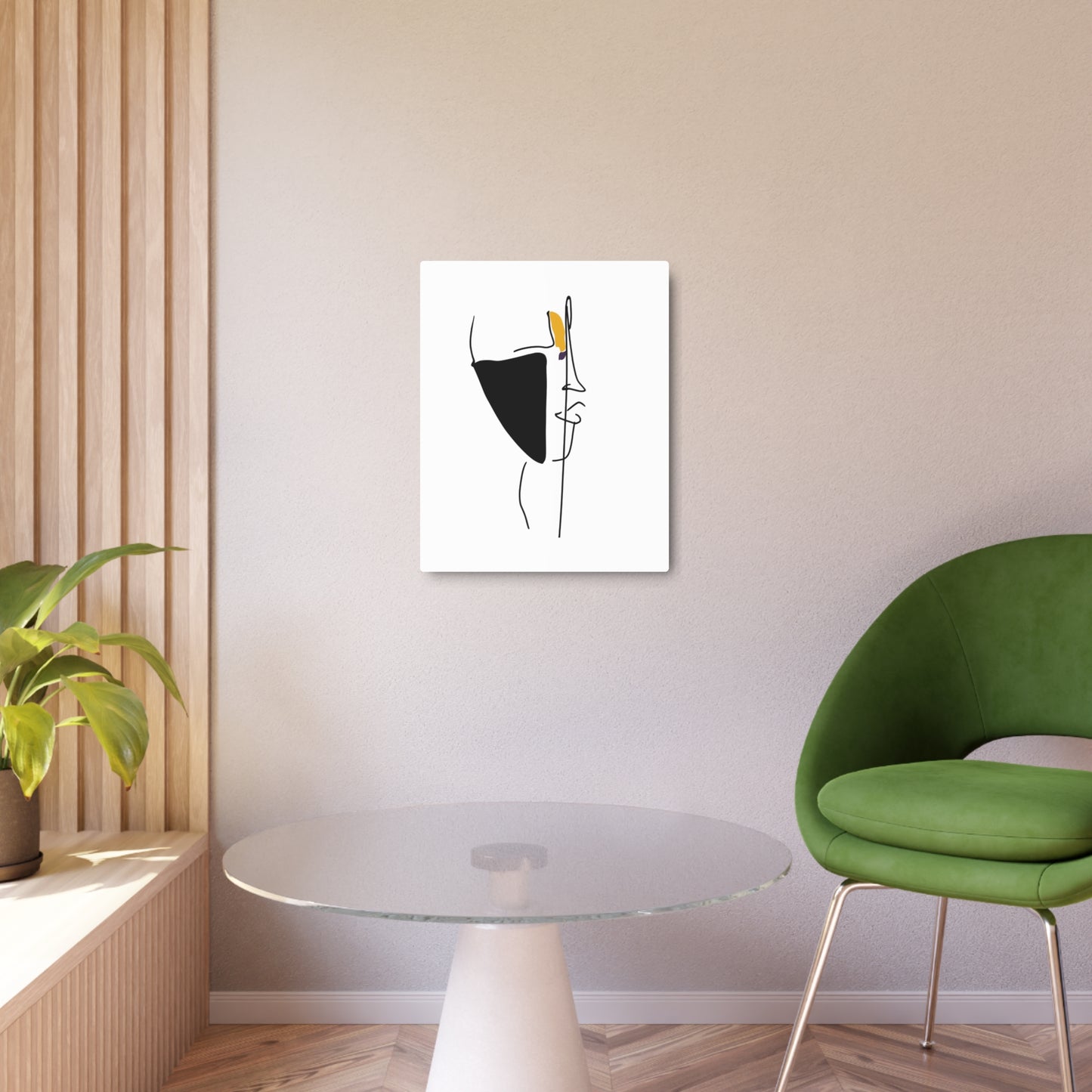 Abstract Line Art Metal Sign - Enhance Your Walls with Bold Colors