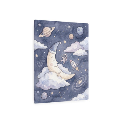 Astronaut Watercolor Moon and Stars Nursery Wall Art