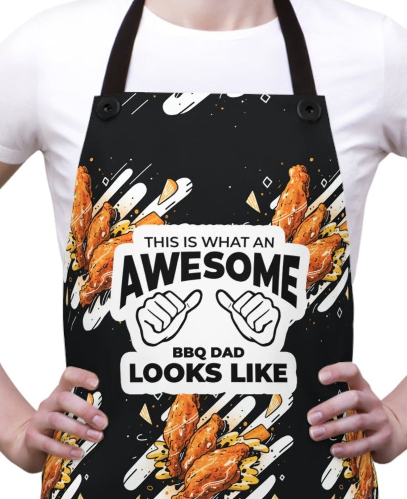 Black Apron for the Awesome BBQ Dad