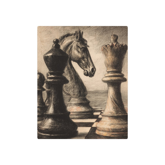 Picasso Style Metal Wall Art - Chess Themed Print ‘Checkmate' Décor
