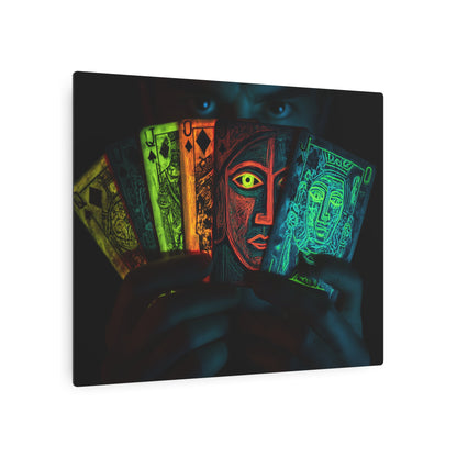 Vibrant Picasso-Inspired Neon Glow Metal Wall Art Print
