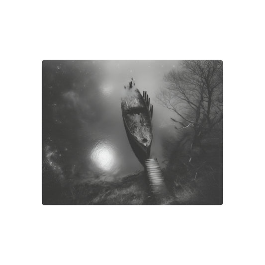 Boat Photography Art Print Metal Wall Sign - Abandoned Dock Ship Home Decor