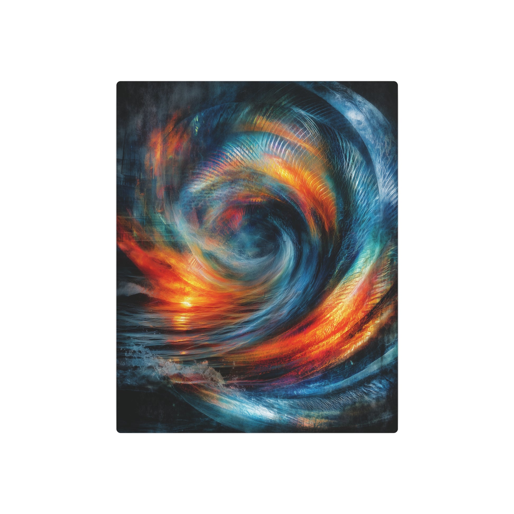 Joan Mira Nautical Marine Wall Art - Abstract Ocean Wave Metal Decor - Metal Wall Art Print