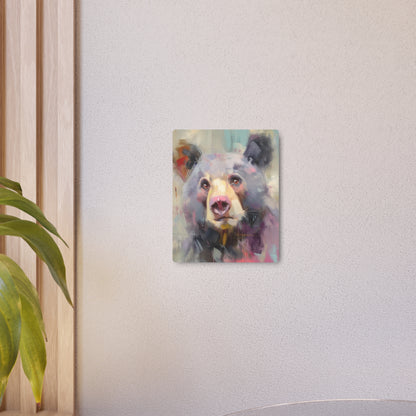 Vibrant Bear Portrait Metal Wall Art | Peter Wileman Inspired Design