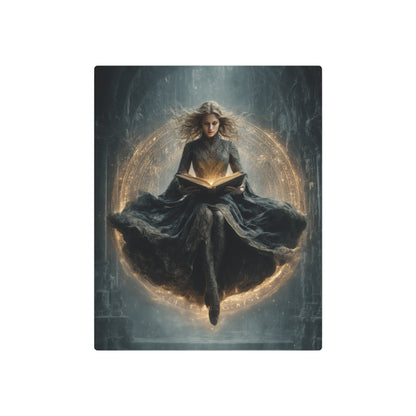 Gothic Castle Ruins Print: Female Sorceress Metal Wall Art - Metal Wall Art Print