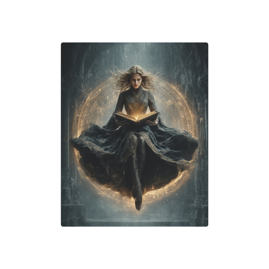 Gothic Castle Ruins Print: Female Sorceress Metal Wall Art - Metal Wall Art Print