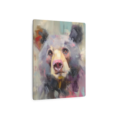 Vibrant Bear Portrait Metal Wall Art | Peter Wileman Inspired Design