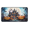 Haunted House Spooky Halloween Desk Mat - Pumpkins, Bats - 12x22in Neoprene - Most Incredible Art, Tim Burton Inspired, Halloween Theme