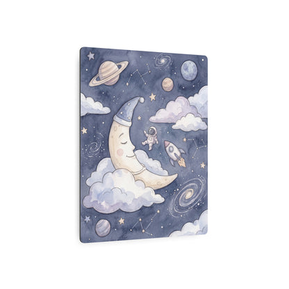 Astronaut Watercolor Moon and Stars Nursery Wall Art