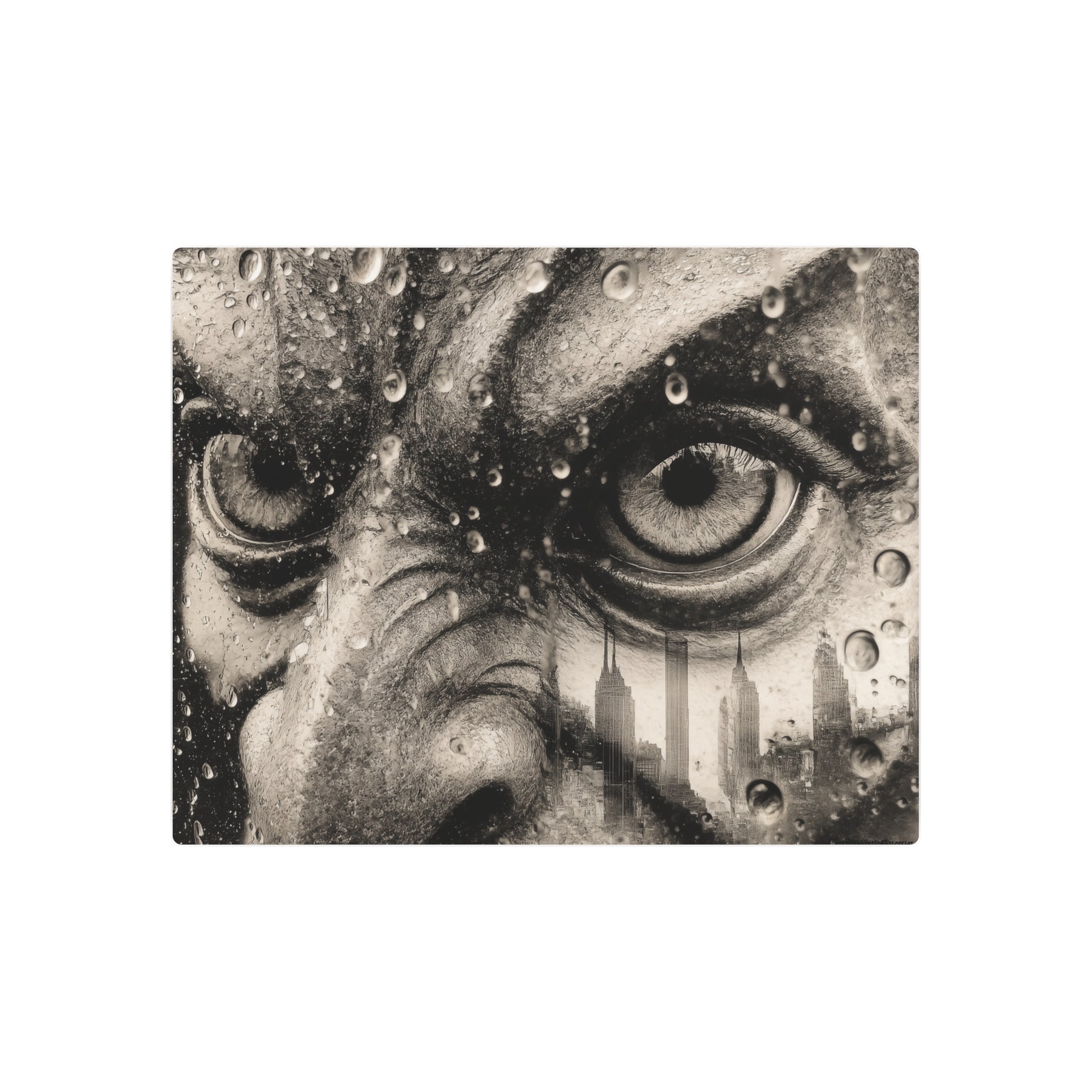 Gothic Gargoyle Print Eyes - Unique Pablo Picasso Style Metal Wall Art - Metal Wall Art Print