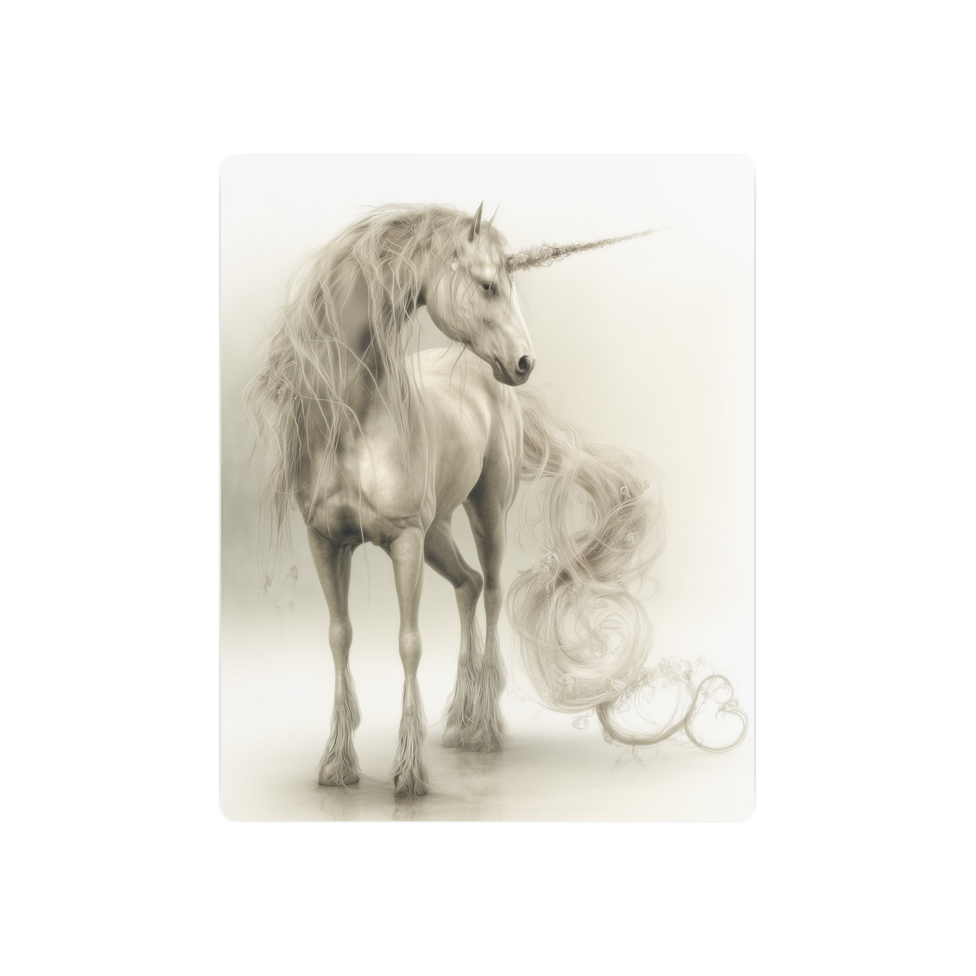 "Enchanting Unicorn Full-length Metal Wall Art Sign for Fantasy Decor" - Metal Wall Art Print
