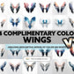 24 Enchanted Complimentary Color Wings - Ethereal Angelic Backgrounds