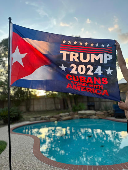 Trump 2024 Flag - Cubans Stand with America