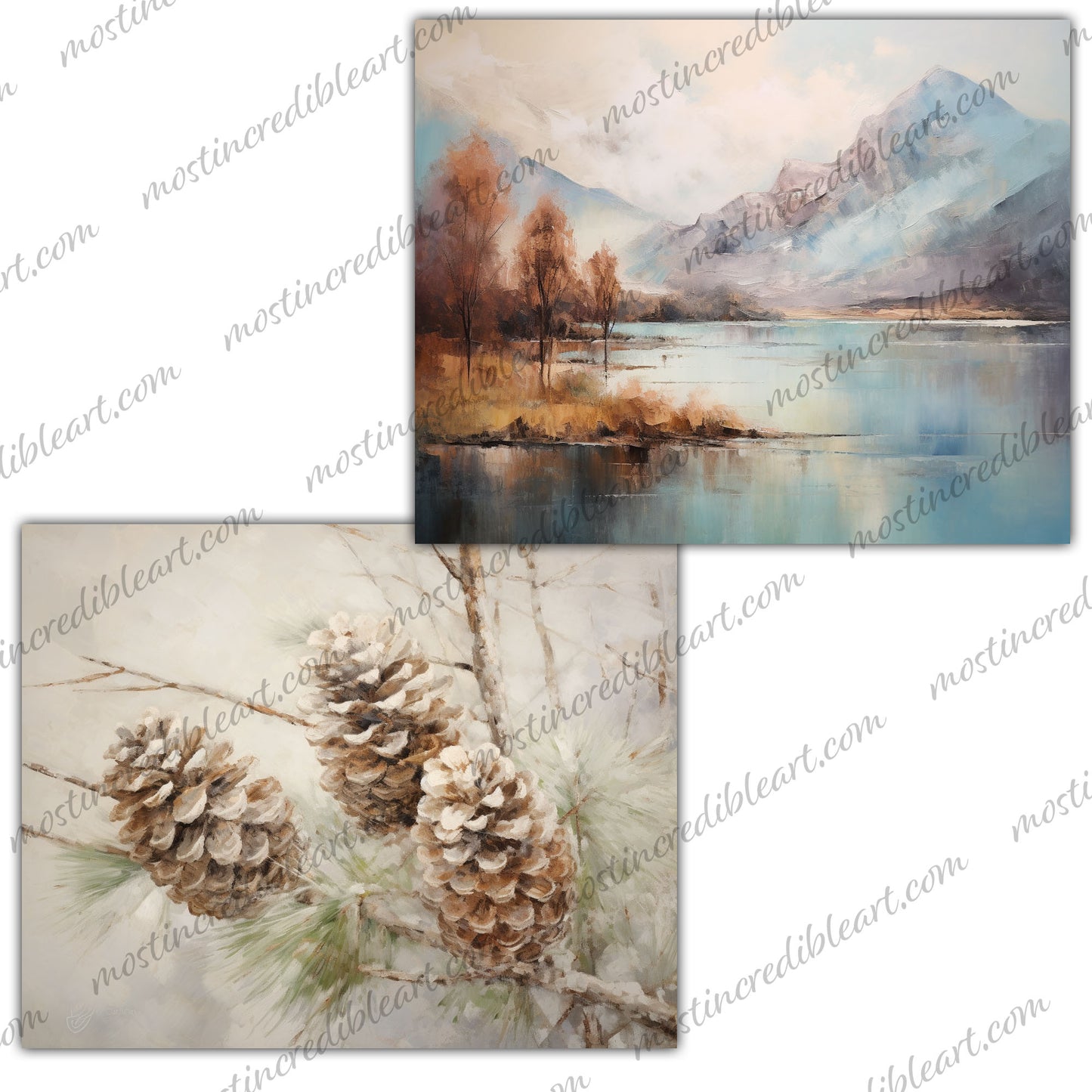 Printable Art Set for Christmas | Rustic Winter Snowy Gallery Wall Decor