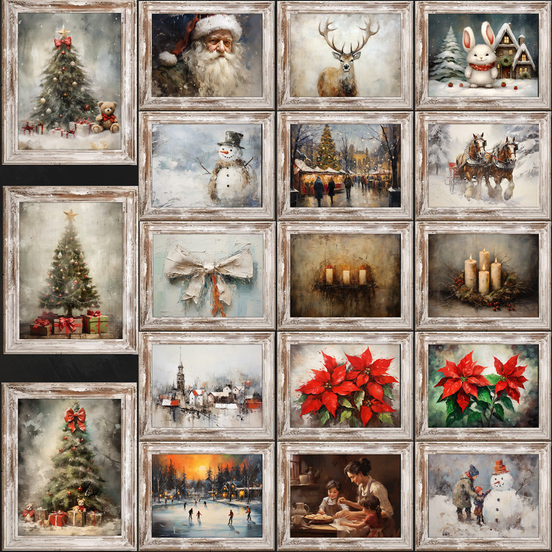 Printable Art Set for Christmas | 20 Classic Rustic Winter Prints Gallery Wall Decor Prints 3