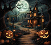 Spooky Haunted House Tumbler Wrap - 20 oz skinny tumbler Digital Download