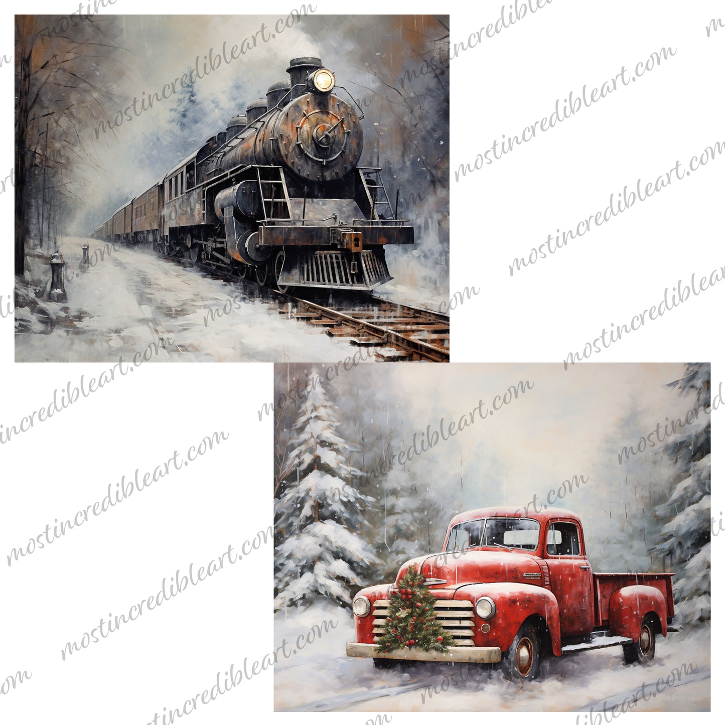 Printable Art Set for Christmas | 14 Rustic Winter Snowy Gallery Wall Decor Prints 2