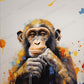 Abstract Digital Art Thinker Monkey Poster | College Dorm Room Digital Art Decor | Matte & Satin Poster