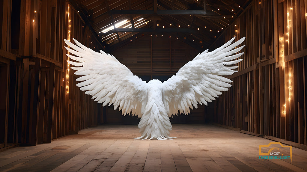 24 Enchanted Celestial Wings - Ethereal Angelic Backgrounds, Digital Studio Backdrops