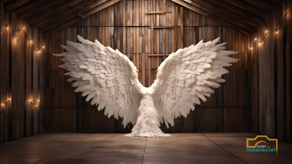 24 Enchanted Celestial Wings - Ethereal Angelic Backgrounds, Digital Studio Backdrops