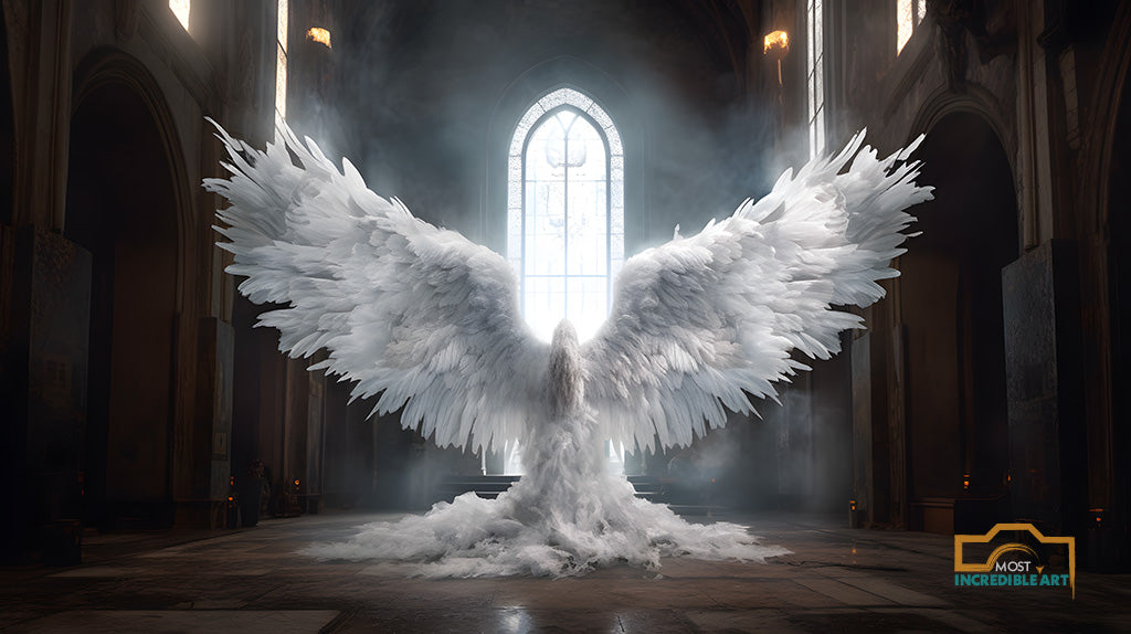 24 Enchanted Celestial Wings - Ethereal Angelic Backgrounds, Digital Studio Backdrops