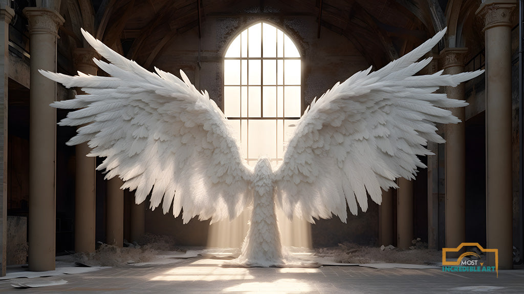 24 Enchanted Celestial Wings - Ethereal Angelic Backgrounds, Digital Studio Backdrops